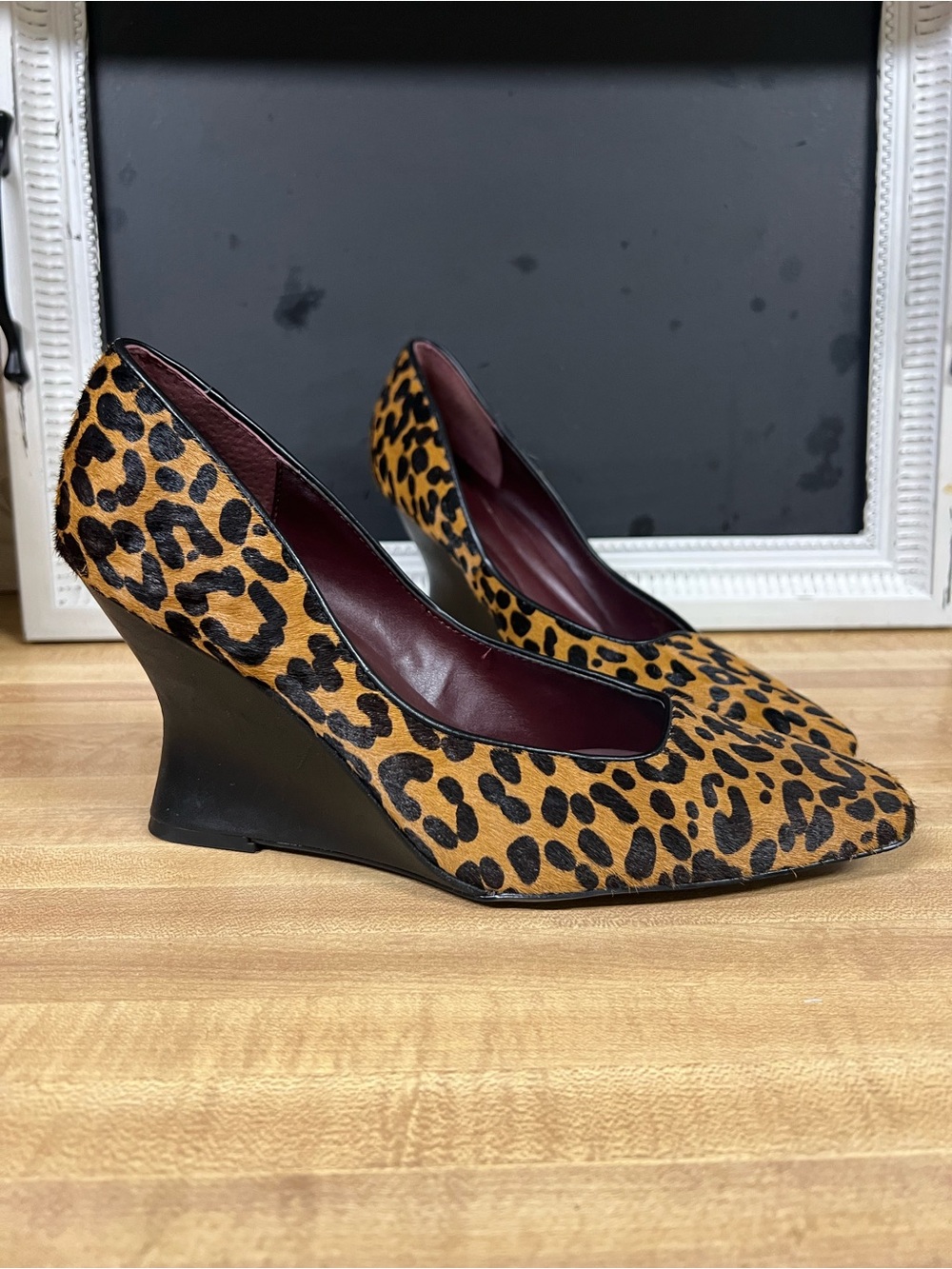 Sarto Leopard Print Wedge Heels - Women